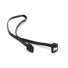 Кабель інтерфейсний SATA 0.45м, загнутий із клямкою, чорний