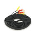 Кабель Audio-Video 3хRCA (тато) => 3хRCA (тато), GOLD connector, CU, круглий, Black, 5,0 м, (Пакет) Q200