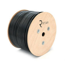 Кабель КНП UTP-cat.6 (4 * 2 * 0.54), Ritar, (CU), для зовн. робіт, 305м, Black, Corton BOX, Q1