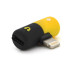 Перехідник 2 в 1Lighting(M) => 2 x Lighting(F), Black/Yellow, Box