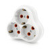 Розетка трійник з заземленням AK303, White, Q10