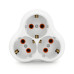 Розетка трійник з заземленням AK303, White, Q10