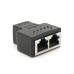 Розгалужувач RJ45 8P8C мама / 2 Х мама RJ45 для розгалуження кабелю, екранований, чорний, Q100