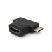 Перехідник mini HDMI (тато) -micro HDMI (тато) -HDMI (мама)