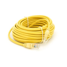 Патч-корд литий RITAR, UTP, RJ45, Cat.5e, 10m, жовтий, Cu (мідь) Q300