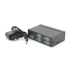 Активний спліттер VGA сигналу KV-FJ2504S 150MHz 4 Port, DC5V/2A
