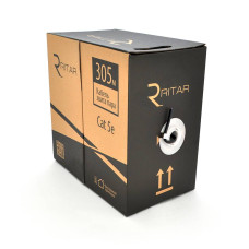 КабельКНПЕ FTP (4*2*0.51) 4p 24 AWG, Ritar, (CCA), ізоляція ПЕ, екран для зовн. робіт, 305м, Black, Corton BOX (400x400x470) Q2