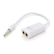Спліттер Jack 3.5 (тато) => 2 * Jack 3.5 (мама) Stereo White, Пакет, Q500