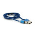 Магнітний кабель Ninja USB 2.0/Micro, 1m, 2А, індикатор заряду, тканинне обплетення, броньований, знімач, Blue, Blister-Box