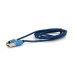 Магнітний кабель Ninja USB 2.0/Micro, 1m, 2А, індикатор заряду, тканинне обплетення, броньований, знімач, Blue, Blister-Box