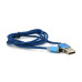 Магнітний кабель Ninja USB 2.0/Lighting, 1m, 2А, індикатор заряду, тканинне обплетення, броньований, знімач, Blue, Blister-Box