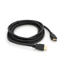 Кабель Merlion HDMI-HDMI HIGH SPEED 3.0m, v1.4, OD-7.5mm, круглий Black, коннектор Black, (Пакет) Q125