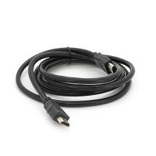 Кабель Merlion HDMI-HDMI HIGH SPEED 2.0m, v1.4, OD-7.5mm, круглий Black, коннектор Black, (Пакет), Q150