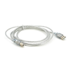 Кабель USB 2.0 AM/BM, 1.8m, прозорий