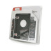 Адаптер підключення HDD 2.5 '' 12.7 mm в відсік приводу ноутбука SATA / mSATA (HDC-25), корпус aluminum+plastic, Blister, Q100