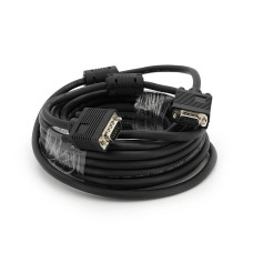 Кабель Merlion VGA 10m, male to male (тато-тато), 2 фериту, чорний, Пакет Q50