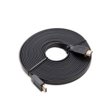 Кабель Merlion HDMI-HDMI 10m, v1.4, плоский Black, (Пакет), Q60