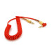 Кабель AUX Audio DC3.5 тато-тато 1.5м пружина, CCA Stereo Jack, (круглий) Red cable, Box