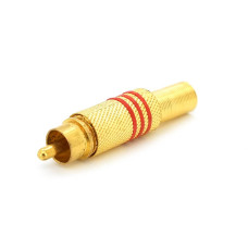 Роз'єм RCA з пружиною (під болт) латунь, 100шт в упаковці, ціна за штуку, Red