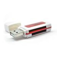 Кардридер універсальний 4в1 MERLION CRD-5RD TF/Micro SD, USB2.0, RED, OEM Q50