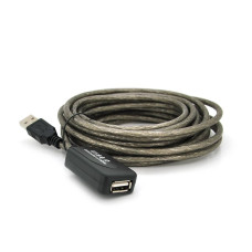Активний подовжувач USB 2.0 AM/AF, 5,0 m, прозорий з чіпом Q50