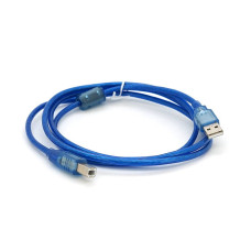 Кабель USB 2.0 RITAR AM / BM, 1.5m, 1 ферит, прозорий синій Q250