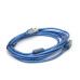Кабель USB 2.0 RITAR AM/BM, 3.0m, 1 ферит, прозорий синій