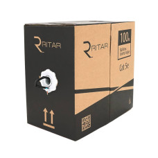 Кабель КНП UTP (4 * 2 * 0.5) 4p 24 AWG, Ritar, (CCA), ізоляція ПЕ, для зовн. робіт, 100м, Black, Q4
