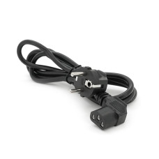 Кабель живлення Schuko кутовий PC-186A CEE7 /7-C13, 1.5M, 0.75mm, євровилках під 90 градусів, OEM Q25 / 250