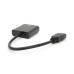Конвертер HDMI (тато) на VGA (мама) 10cm, Black, 4K / 2K, Пакет + AUDIO Q300