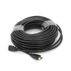 Кабель Merlion HDMI-HDMI HIGH SPEED 20m, v1.4, OD-7.5mm, круглий Black, коннектор Black, (Пакет) Q25
