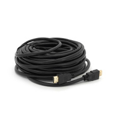 Кабель Merlion HDMI-HDMI HIGH SPEED 15m, v1.4, OD-7.5mm, круглий Black, коннектор Black, (Пакет) Q32