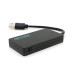 Хаб USB 3.0, 4 порти, плоский, чорний, підтримка до 2TB, кабель 0,14 м, Blister