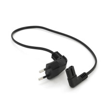 Кабель живлення 0.5m, 0.5mm, PC-184/2 CEE7/16-C7 2 pin (для побутової техніки), Black, 90° OEM Q50/300 МЕДЬ!!!