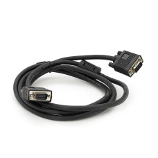 Кабель Merlion VGA 2m, male to male (тато-тато), 1 ферит, чорний, Пакет Q100