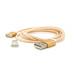 Магнітний кабель USB 2.0/Micro, 1m, 2А, індикатор заряду, тканинне обплетення, знімач, Gold, Blister ( під наконечник 8751 )