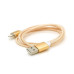 Магнітний кабель USB 2.0/Lighting, 1m, 2А, індикатор заряду, обплетення тканини, знімач, Gold, Blister ( під наконечник 1938 )