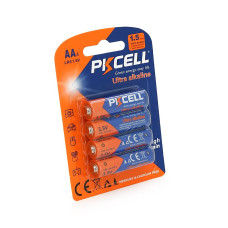 Батарейка лужна PKCELL 1.5V AA/LR6, 4 штуки у блістері ціна за блістер, Q12
