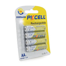Акумулятор PKCELL 1.2V AA 2000mAh NiMH Rechargeable Battery, 4 штуки у блістері ціна за блістер, Q12