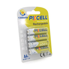 Акумулятор PKCELL 1.2V AA 1300mAh NiMH Rechargeable Battery, 4 штуки у блістері ціна за блістер, Q12
