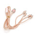Кабель USB 2.0 DATA CABLE 2Lightning/2microUSB, 1.0м, круглий, Pink, Box