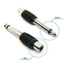 Перехідник Jack 6.3 (тато) / RCA (мама) Mono, Black, пластик, Q100