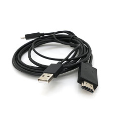 Конвертер MHL microUSB (тато) + USB (тато) => HDMI(тато) 1.8м, Black, 4K/2K, BOX
