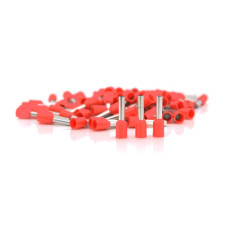 Кабельний наконечник VE1010, 1,0мм перетин кабелю, що стискається, довжина мідної трубки 10мм, ізоляція, 100шт в упаковці, ціна за упаковку