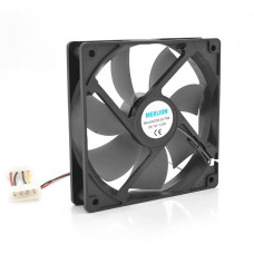 Кулер корпусний Merlion 9025, 92x92x25mm, 12V/0.3A, RPM 1300±10%, 2-pin MOLEX, Black, OEM