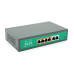 Комутатор POE SICSO 48V з 4 портами POE 100Мбіт + 2порт Ethernet (UP-Link) 100Мбіт, з посил. сигн. до 250м, корпус-метал, Silver, БП вбудований, Q30