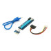 Riser PCI-EX, x1=>x16, 4-pin MOLEX, SATA=>4Pin, USB 3.0 AM-AM 0,6 м (синій), конденсатори PS 100 16V, Пакет