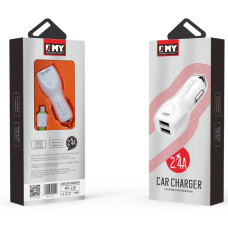 Набір 2 в 1 АЗУ With Iphone Cable DC12-24V MY-112, 2 x USB, 5V / 12W, Output: 5V / 2.4A, White, Box, Q25