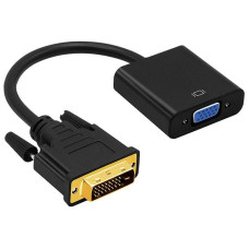 Конвертер DVI-D (24 + 1) (тато) на VGA (мама) 10cm, Black, FULL HD 1080P, Пакет Q250
