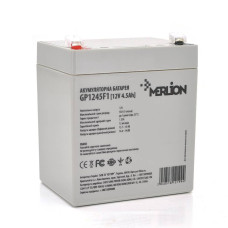 Акумуляторна батарея MERLION AGM GP1245F1, 12V 4.5Ah ( 90 х 70 х 100 (105) ), 1.4 kg, Grey, Q10